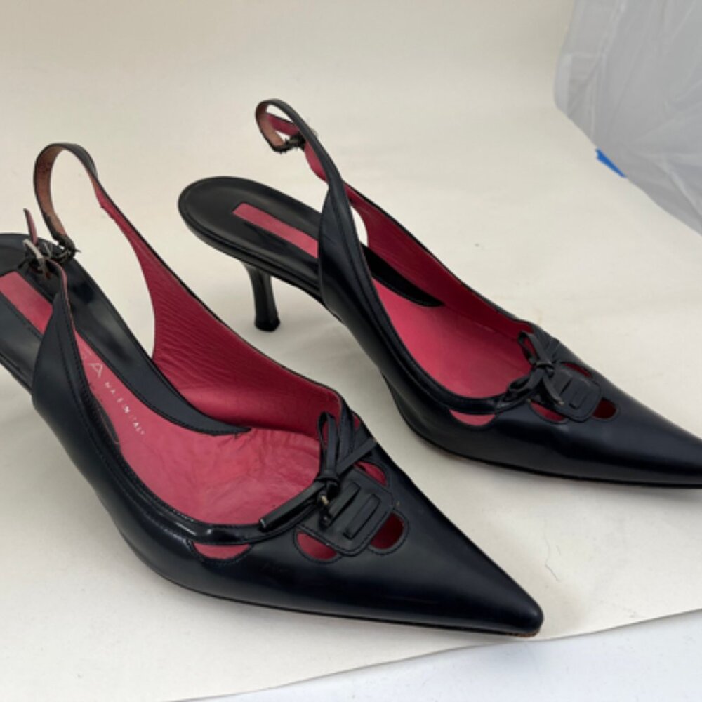 Well Worn Sexy Patent Leather Via Spiga Slingbacks